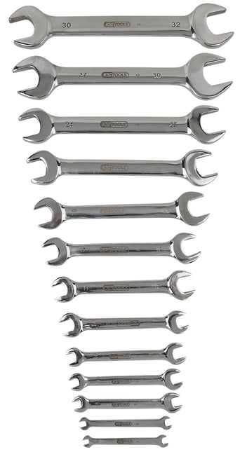 KS TOOLS Juego de llaves fijas dobles STAINLESS STEEL, en ánguloz, 13 pzs ( 964.2250 )