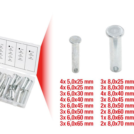 KS TOOLS Sortiment Sicherungsbolzen, Ø 5-12mm, 21 Größen, 60-tlg ( 970.0210 ) - Toolbrothers
