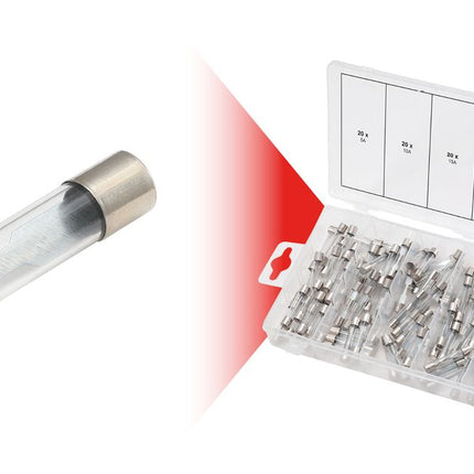 KS TOOLS Sortiment Glassicherungen, 5-30A, 120-tlg ( 970.0270 ) - Toolbrothers