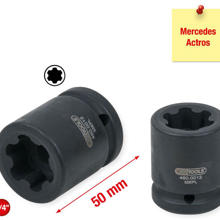 KS TOOLS Torx-E-Plus Stecknuss für Mercedes, 32 EPL, 50mm lang ( 460.0012 ) - Toolbrothers