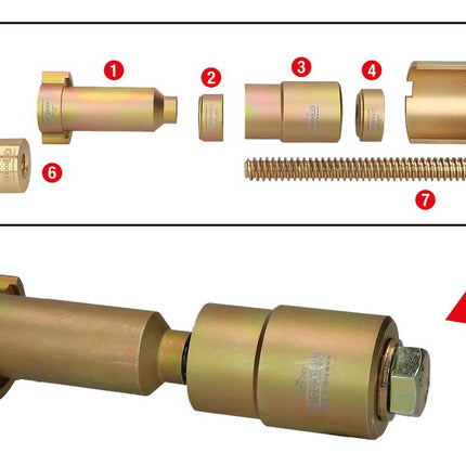 KS TOOLS Aus- und Einziehwerkzeug für Loslager und Führungshülsen BPW ( 460.4905 ) - Toolbrothers