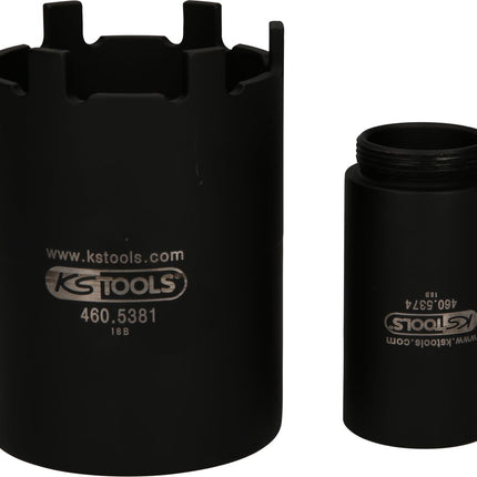KS TOOLS Nutmuttern-Schlüssel-Satz mit Führungsrohr für Mercedes, Ø 71,5 mm , 2-tlg ( 460.5380 ) - Toolbrothers