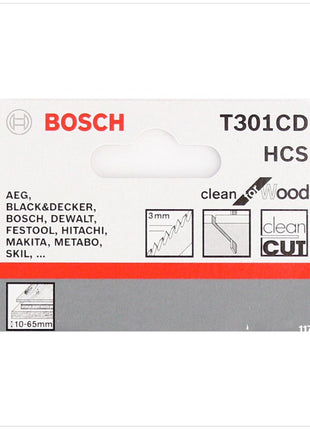 Bosch T 301 CD Stichsägeblätter Clean for Wood 5 Stk. 117 mm ( 2608637590 ) - Toolbrothers