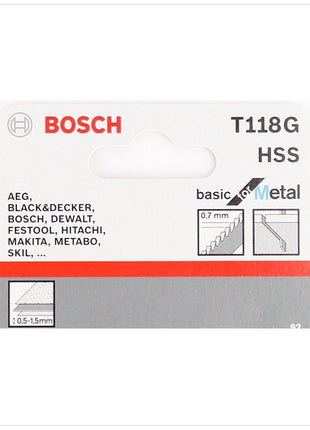 Bosch T 118 G Stichsägeblätter Basic for Metal 5 Stk. 92 mm ( 2608631012 ) - Toolbrothers