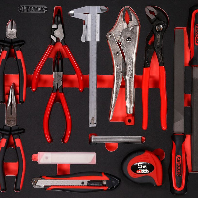 KS TOOLS Zangen- / und Feilen-Satz in Schaumstoffeinlage, 28-tlg ( 811.0019 ) - Toolbrothers