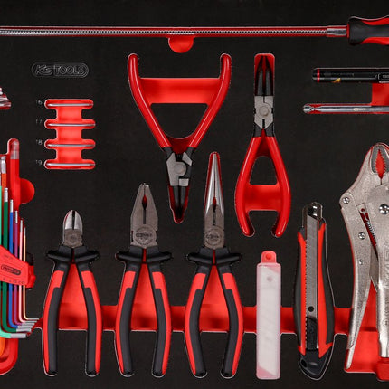 KS TOOLS Juego de alicates y llaves acodadas en inserto de gomaespuma, 45 pzs ( 811.0045 )