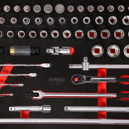 KS TOOLS 1/2" Steckschlüssel-Satz in Schaumstoffeinlage, 66-tlg ( 811.0066 ) - Toolbrothers