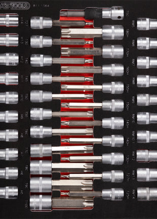 KS TOOLS 1/2'' Bit-Stecknuss-Satz in Schaumstoffeinlage, 64-tlg ( 811.1064 )