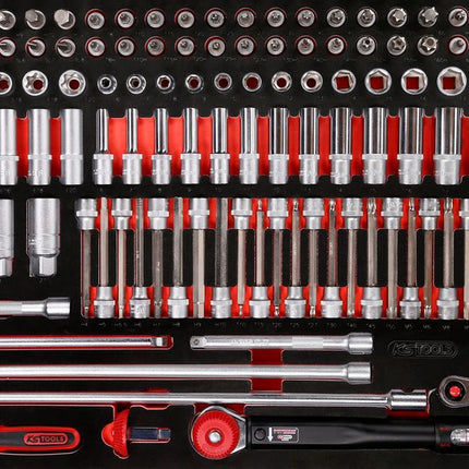 KS TOOLS Jeu de clés à douille 3/8' dans insert en mousse, 165 pcs ( 813.0165 )