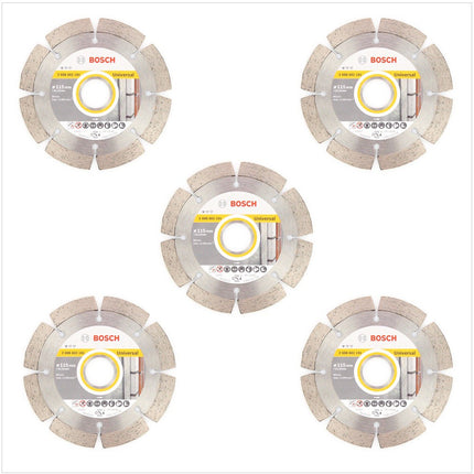 Bosch Diamant Trennscheiben 5 er Set 115 x 22,23 mm Standard for Universal ( 2608602191 ) - Toolbrothers