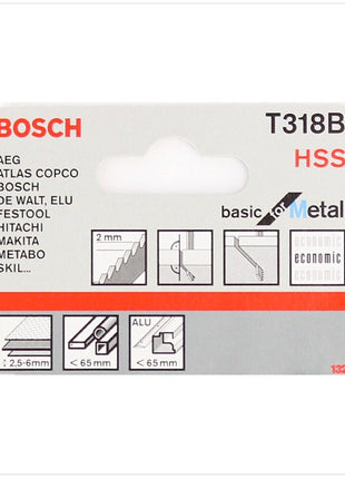 Bosch T 318 B Stichsägeblätter Basic for Metal 25 Stk. 132 mm ( 2608631404 ) - Toolbrothers