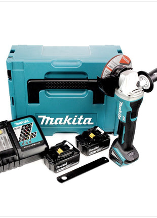 Makita DGA 505 RTJ Akku Winkelschleifer 18 V 125mm Brushless + 2x Akku 5,0Ah + Ladegerät + Makpac - Toolbrothers