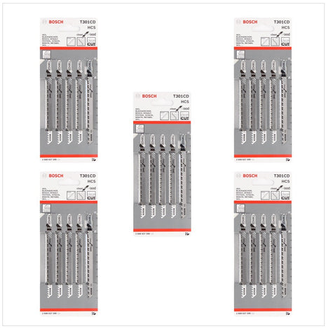 Bosch T 301 CD Stichsägeblätter Clean for Wood 25 Stk. 117 mm ( 2608637590 ) - Toolbrothers