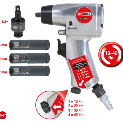 KS TOOLS 1/4'' Glühkerzen-Druckluft-Vibrationsschrauber-Satz, 5-tlg ( 152.1060 ) - Toolbrothers