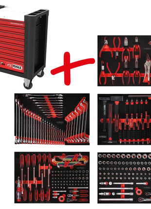 KS TOOLS Juego de carro de taller Performanceplus P10 con 279 herramientas para 5 cajones (810.5279)