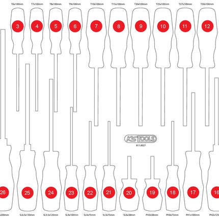 KS TOOLS Leere Schaumstoffeinlage zu 811.0027 ( 811.0027-97 ) - Toolbrothers