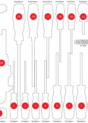 KS TOOLS Leere Schaumstoffeinlage zu 811.0034 ( 811.0034-97 ) - Toolbrothers