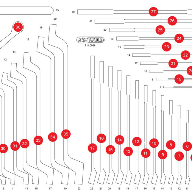 KS TOOLS Leere Schaumstoffeinlage zu 811.0038 ( 811.0038-97 )
