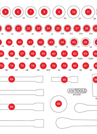 KS TOOLS Insert en mousse vide pour 811.0101 (811.0101-97)