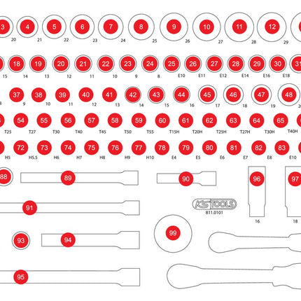 KS TOOLS Insert en mousse vide pour 811.0101 ( 811.0101-97 )