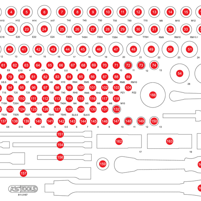 KS TOOLS Leere Schaumstoffeinlage zu 811 0167 811 0167 97  1 - toolbrothers