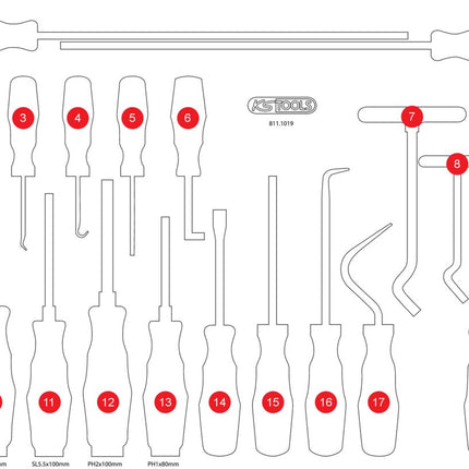 KS TOOLS Leere Schaumstoffeinlage zu 811.1019 ( 811.1019-97 ) - Toolbrothers