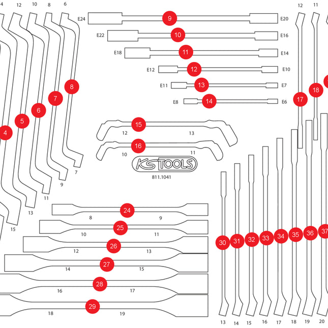 KS TOOLS Insert en mousse pour le 811.1041 ( 811.1041-97 )