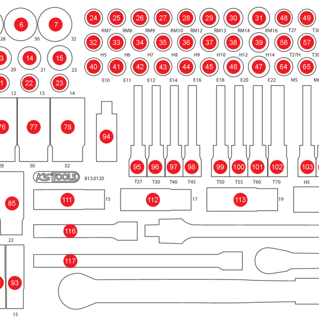 KS TOOLS Leere Schaumstoffeinlage zu 813 0120 813 0120 97  1 - toolbrothers