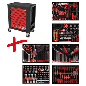 KS TOOLS Performanceplus Werkstattwagen-Satz P15 mit 399 Werkzeugen für 6 Schubladen ( 815.6399 )