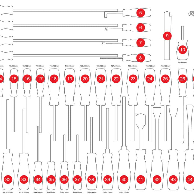 KS TOOLS Leere Schaumstoffeinlage zu 821.0046 ( 821.0046-97 ) - Toolbrothers