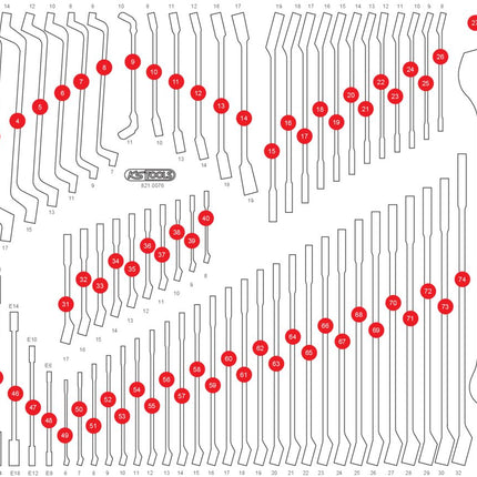 KS TOOLS Leere Schaumstoffeinlage zu 821.0076 ( 821.0076-97 ) - Toolbrothers