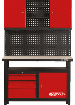 KS TOOLS Werkbank mit 3 Schubladen und 1 Tür, H840xB1200xT600mm ( 865.0003 ) - Toolbrothers