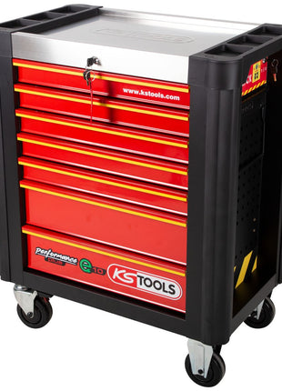 KS TOOLS PERFORMANCEplus e10 SCHWARZ/ROT Werkstattwagen mit 7 Schubladen ( 873.0007 )