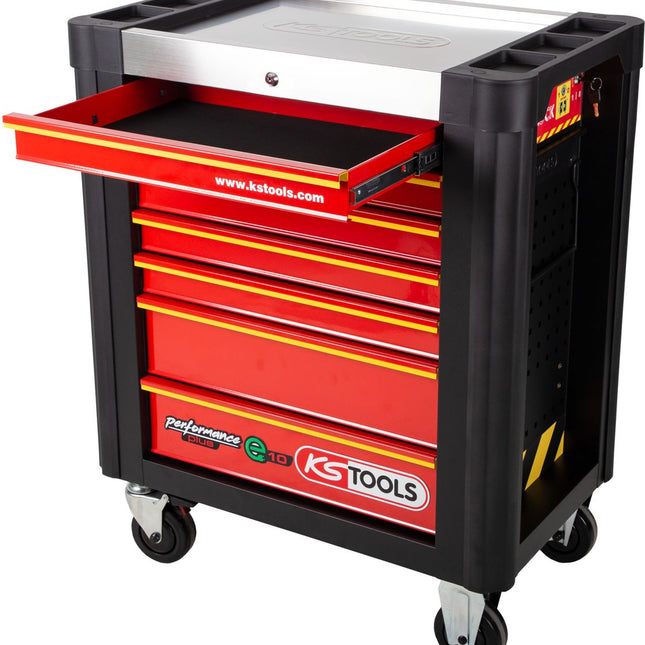 KS TOOLS PERFORMANCEplus e10 SCHWARZ/ROT Werkstattwagen mit 7 Schubladen ( 873.0007 )