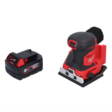 Milwaukee M18 BQSS-501 Akku Schwingschleifer 18 V 113 x 104 mm Brushless + 1x Akku 5,0 Ah - ohne Ladegerät - Toolbrothers