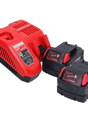 Marteau combiné à batterie Milwaukee M18 ONEFHPX-402X 18 V 5,0 J sans balais + 2x batteries 4,0 Ah + chargeur + boîtier HD