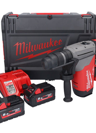 Marteau combiné à batterie Milwaukee M18 ONEFHPX-552X 18 V 5,0 J brushless (4933478496) + 2x batterie 5,5 Ah + chargeur + boîtier HD