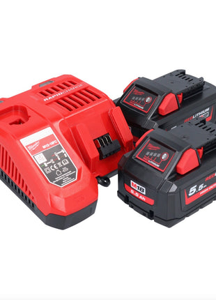 Marteau combiné à batterie Milwaukee M18 ONEFHPX-552X 18 V 5,0 J brushless (4933478496) + 2x batterie 5,5 Ah + chargeur + boîtier HD