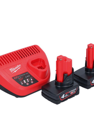 Clé à chocs angulaire sur batterie Milwaukee M12 FRAIWF38-402 12 V 3/4" 270 Nm sans balais + 2x batterie 4,0 Ah + chargeur