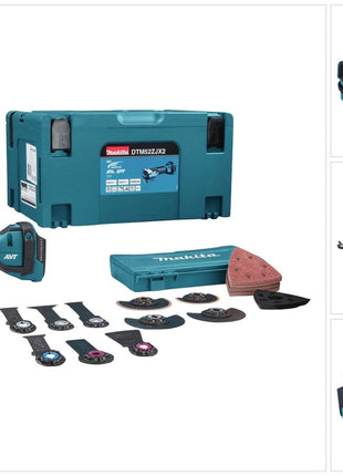 Makita DTM 52 ZJX2 Akku Multifunktionswerkzeug 18 V Starlock Max Brushless + 43 tlg. Zubehörset + Makpac - ohne Akku, ohne Ladegerät