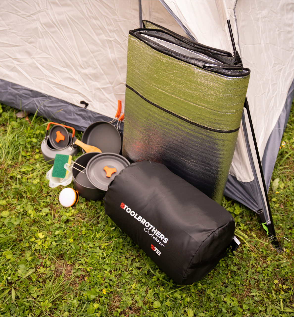 camping set zelt schlafsack Toolbrothers Outdoor Camping-Set Zelt für 2-4 Personen Hydraulikzelt m