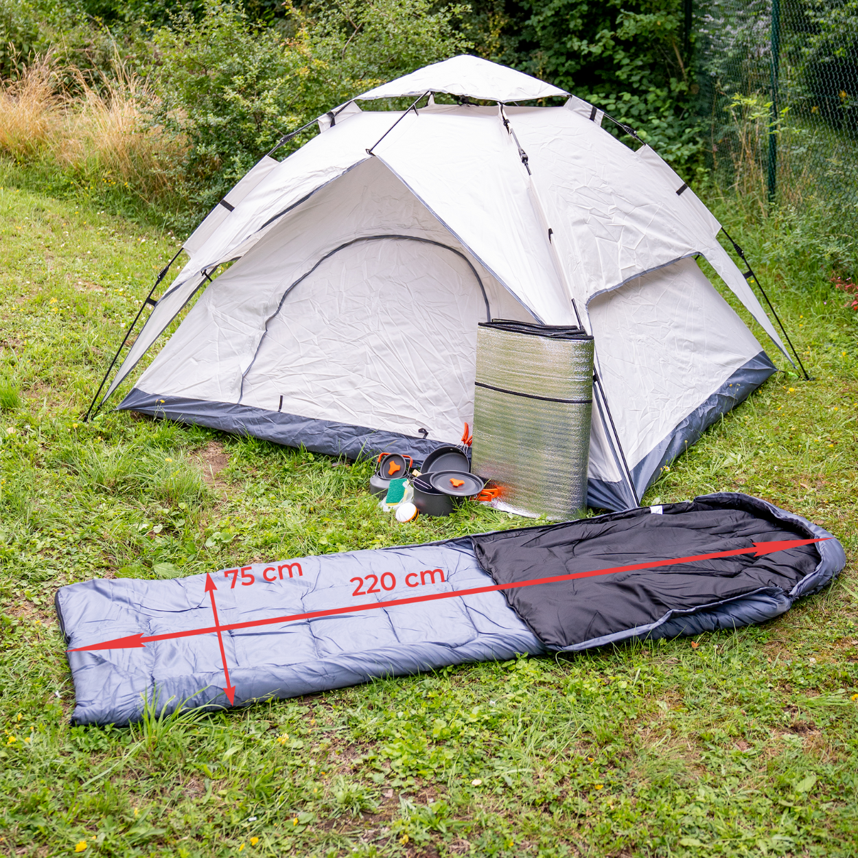 camping zelt set Toolbrothers Outdoor Camping-Set Zelt für 2-4 Personen Hydraulikzelt m