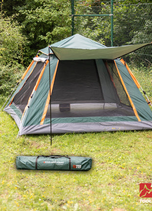 Toolbrothers Outdoort Camping-Set Zelt für 2-4 Personen Hydraulikzelt  Pop-Up zelt + Campingausrüstung 12 tlg