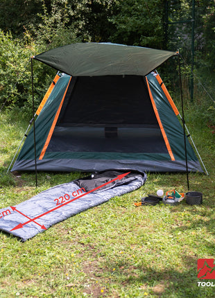 Toolbrothers Outdoort Camping-Set Zelt für 2-4 Personen Hydraulikzelt  Pop-Up zelt + Campingausrüstung 12 tlg