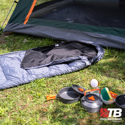 Toolbrothers Outdoort Camping-Set Zelt for 2-4 Personen Hydraulikzelt Pop-Up zelt + Campingausrstung 12 tlg