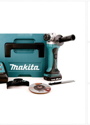 Makita DGA 452 RA1J Akku Winkelschleifer 18 V 115 mm + 1x Akku 2,0 Ah + Ladegerät + Makpac - Toolbrothers