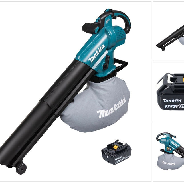 Makita DUB 187 F Akku Laubbläser und Laubsauger 18 V Brushless + 1x Akku 3,0 Ah - ohne Ladegerät
