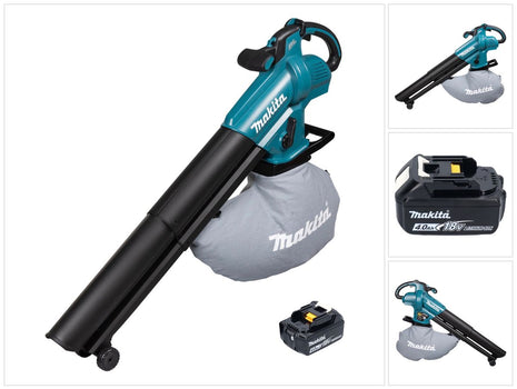 Souffleur et aspirateur à feuilles sur batterie Makita DUB 187 M 18 V sans balais + 1x batterie 4,0 Ah - sans chargeur