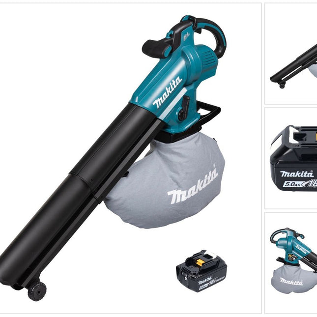 Makita DUB 187 T cordless leaf blower and vacuum cleaner 18 V brushless + 1x rechargeable battery 5.0 Ah - without charger