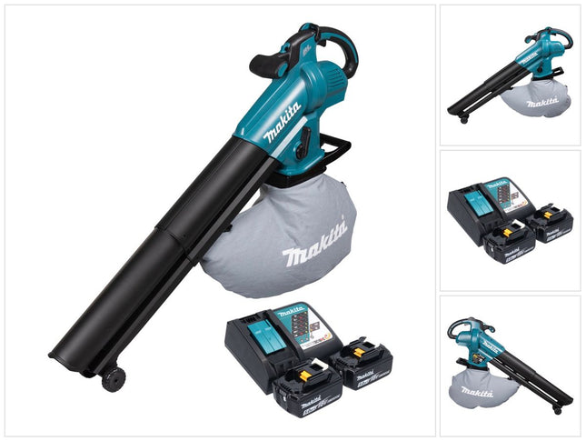 Soplador y aspirador de hojas sin escobillas Makita DUB 187 RT2 Cordless 18 V + 2x batería 5.0 Ah + cargador